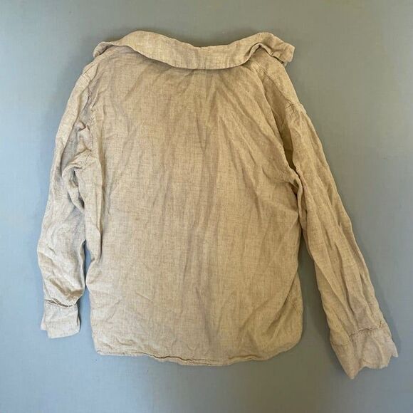 Divided H&M Size Medium Cream Long Sleeve Collared Button-Up Shirt - Picture 4 of 4